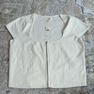 MAEVE zip front sweater top